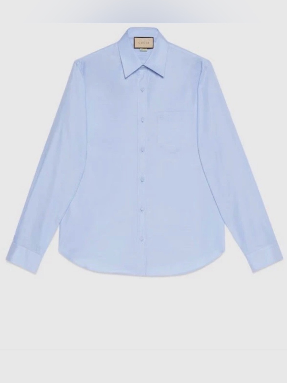 NWT GUCCI BLUE OXFORD COTTON SHIRT WITH DOUBLE G EMBROIDERY DESIGNER SZ/16+